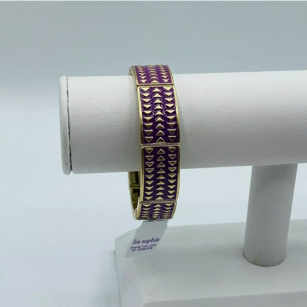 Lia Sophia Gold And Purple Rhythmic Stretch Bracelet 10$